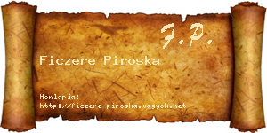 Ficzere Piroska névjegykártya